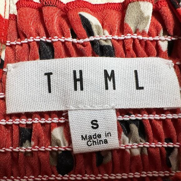 THML: Red Smocked Ruffle Tank Top - Picture 5 of 7